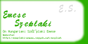 emese szeplaki business card